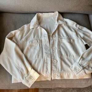 Old Navy White Cropped Canvas Jacket NWOT